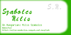 szabolcs milis business card